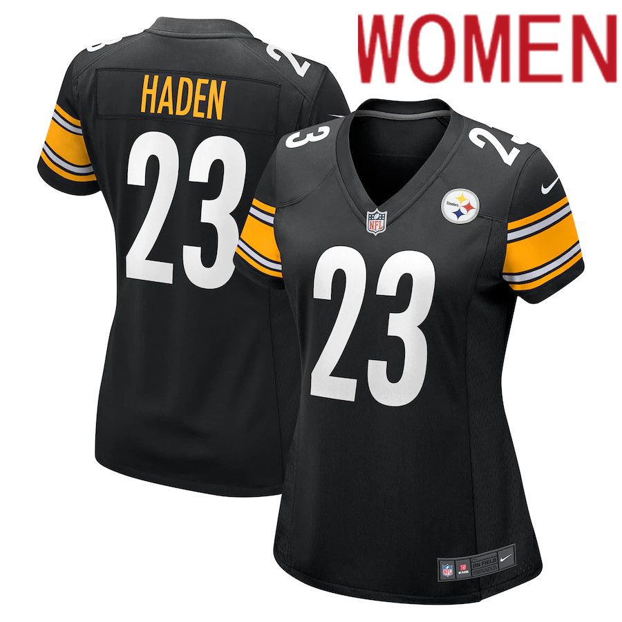 Women Pittsburgh Steelers 23 Joe Haden Nike Black Game NFL Jersey
